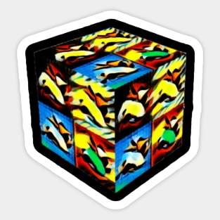 Cube Colorful Abstract Design Sticker